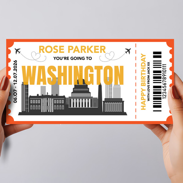 Going To Washington Skyline Pass Personalised Gift Voucher Surprise Trip Ticket