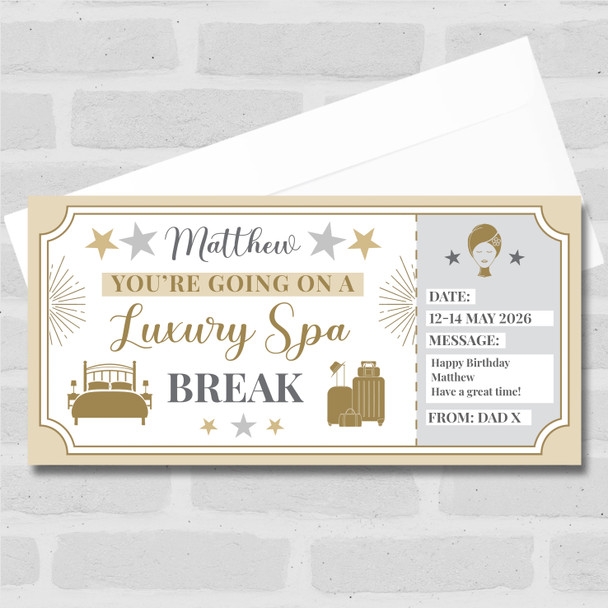 Luxury Spa Break Personalised Gift Voucher Surprise Trip Holiday Ticket