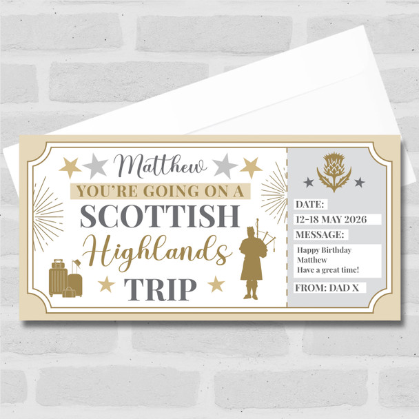 Scottish Highlands Trip Personalised Gift Voucher Surprise Trip Holiday Ticket