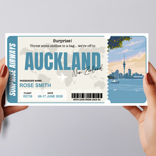 Trip To Auckland Pass Personalised Gift Voucher Surprise Trip Holiday Ticket