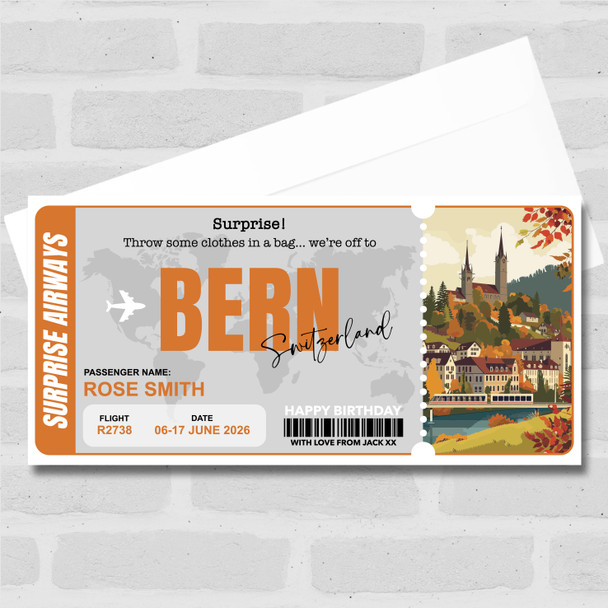 Trip To Bern Pass Personalised Gift Voucher Surprise Trip Holiday Ticket