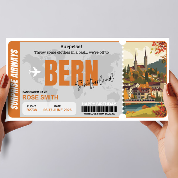 Trip To Bern Pass Personalised Gift Voucher Surprise Trip Holiday Ticket