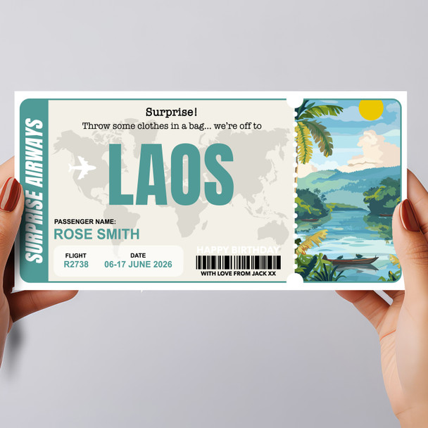 Trip To Laos Pass Personalised Gift Voucher Surprise Trip Holiday Ticket