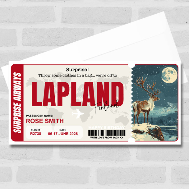 Trip To Lapland Finland Personalised Gift Voucher Surprise Trip Holiday Ticket