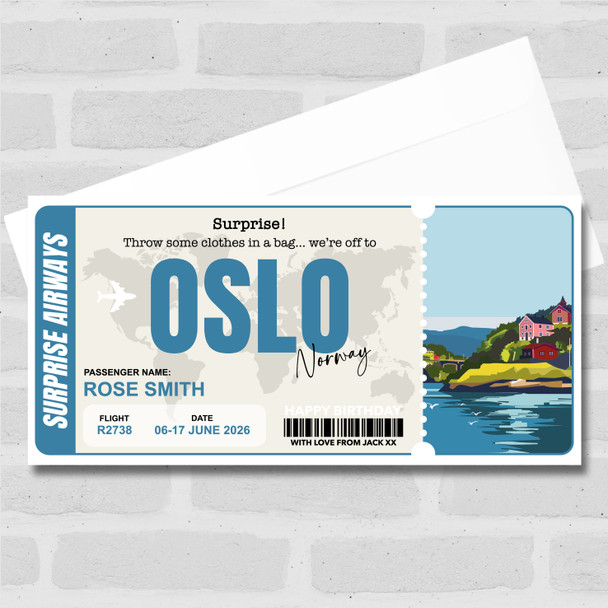 Trip To Norway Oslo Pass Personalised Gift Voucher Surprise Trip Holiday Ticket