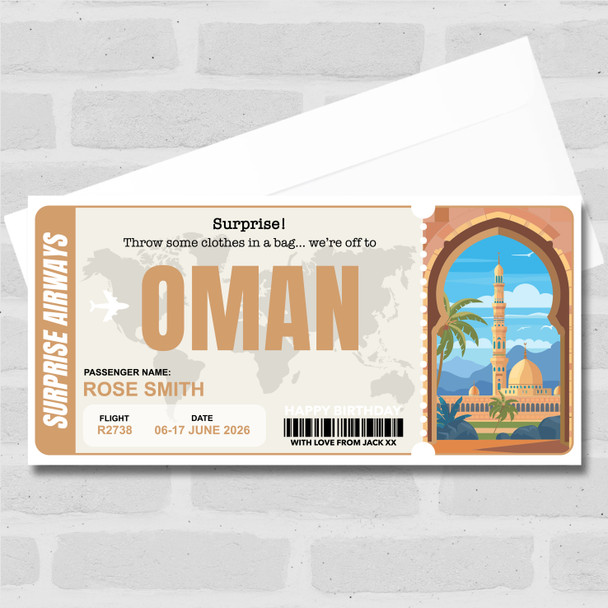 Trip To Oman Pass Personalised Gift Voucher Surprise Trip Holiday Ticket