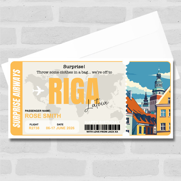 Trip To Riga Latvia Pass Personalised Gift Voucher Surprise Trip Holiday Ticket