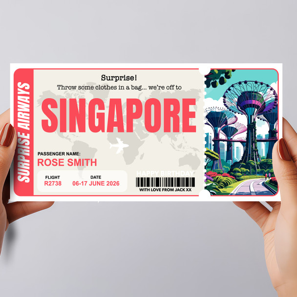 Trip To Singapore Pass Personalised Gift Voucher Surprise Trip Holiday Ticket