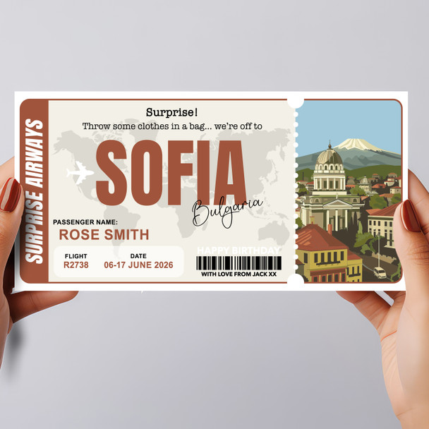 Trip To Sofia Bulgaria Personalised Gift Voucher Surprise Trip Holiday Ticket