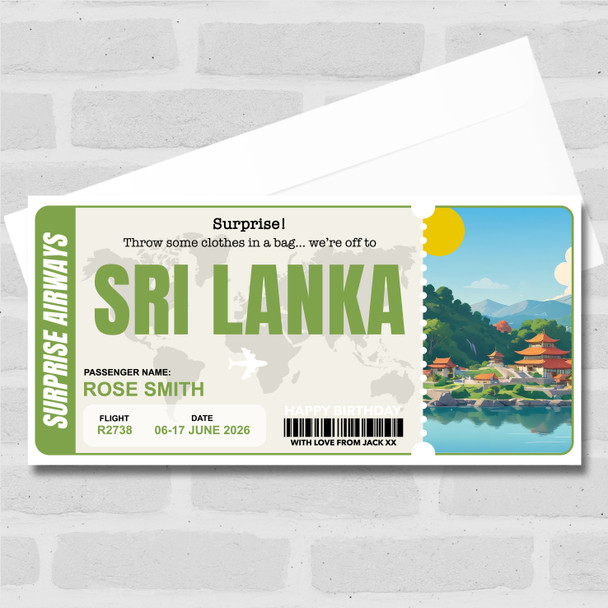 Trip To Sri Lanka Pass Personalised Gift Voucher Surprise Trip Holiday Ticket