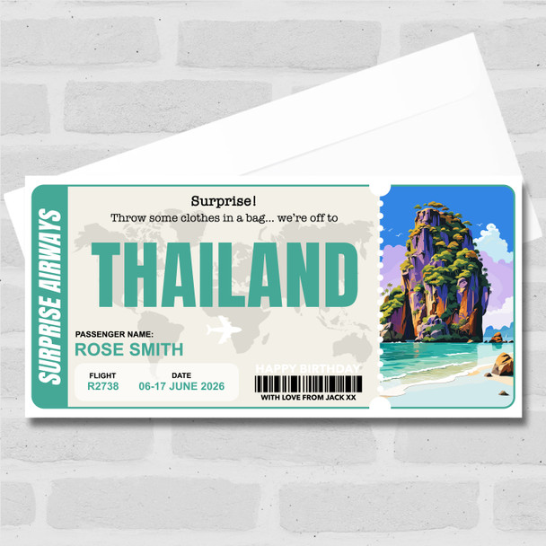 Trip To Thailand Pass Personalised Gift Voucher Surprise Trip Holiday Ticket