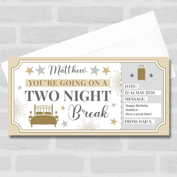 Two Night Break Personalised Gift Voucher Surprise Trip Holiday Ticket
