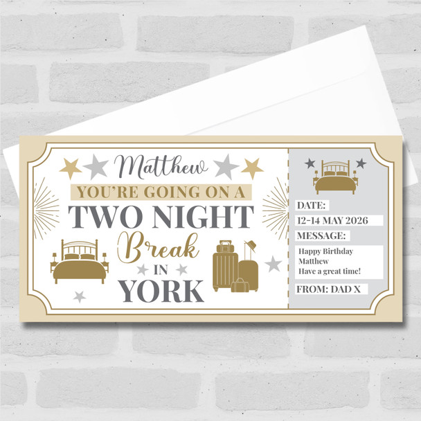 Two Night Break York Personalised Gift Voucher Surprise Trip Holiday Ticket