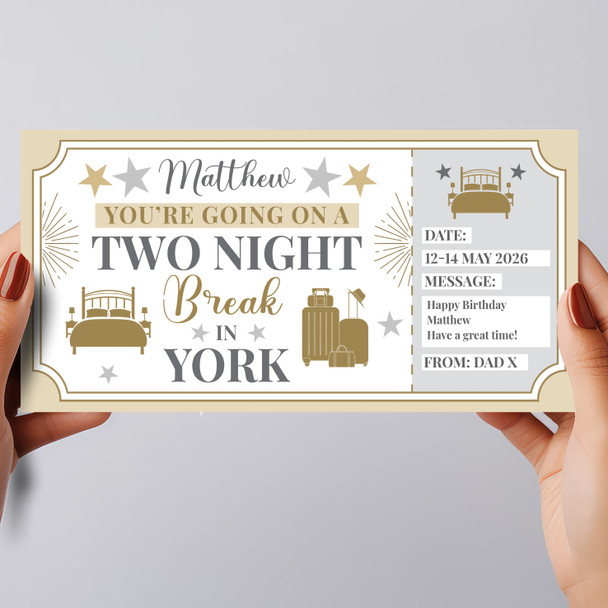 Two Night Break York Personalised Gift Voucher Surprise Trip Holiday Ticket