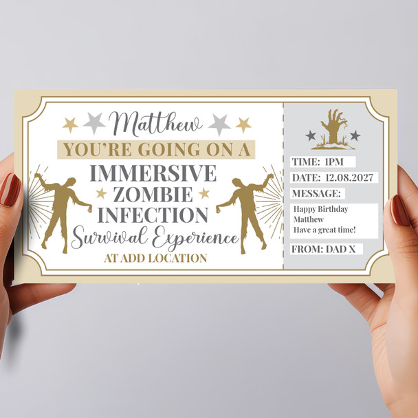 Zombie Infection Survival Experience Personalised Gift Voucher Surprise Ticket