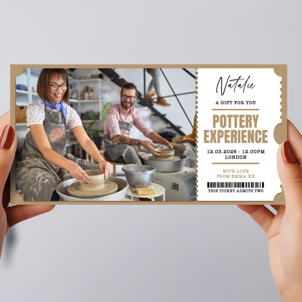 Pottery Experience Personalised Surprise Ticket Gift Voucher
