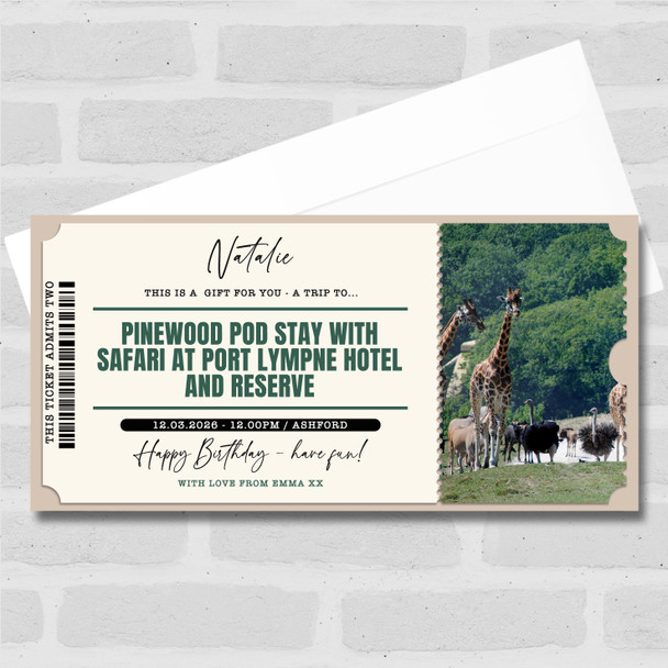 Safari Hotel And Reserve Personalised Surprise Ticket Gift Voucher