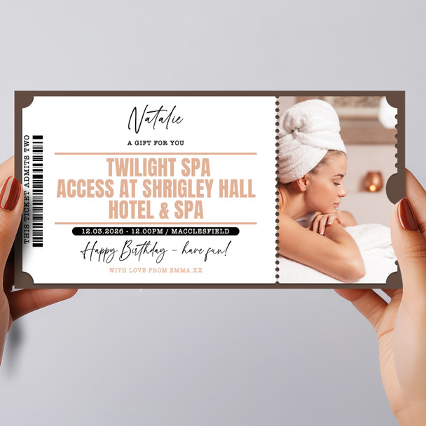 Twilight Spa Day Evening Experience Personalised Surprise Ticket Gift Voucher