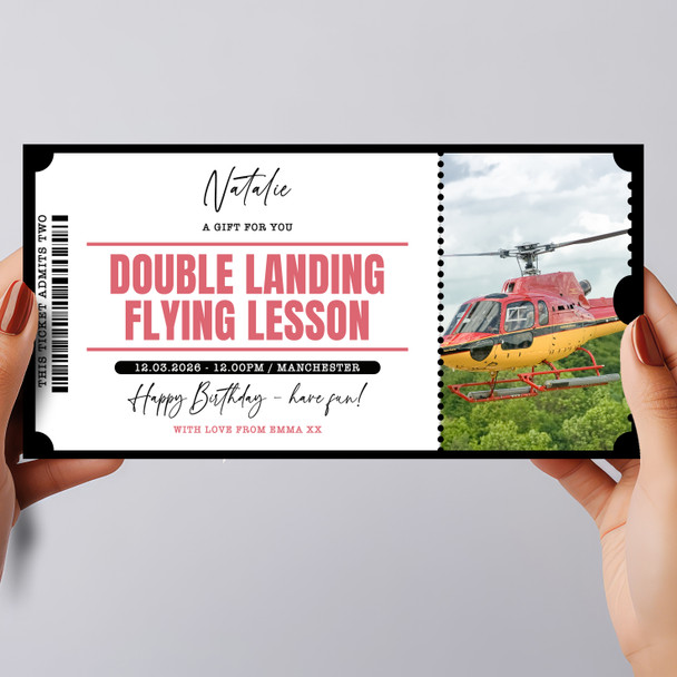 Double Landing Flying Lesson Personalised Surprise Ticket Gift Voucher
