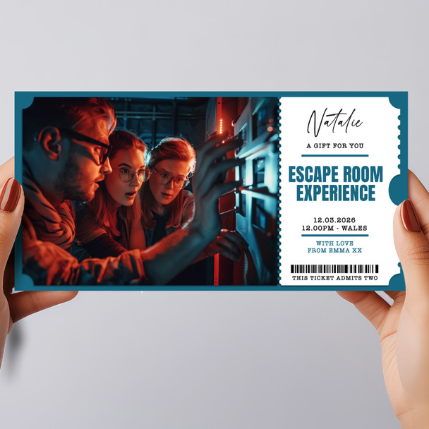 Escape Room Experience Personalised Surprise Ticket Gift Voucher