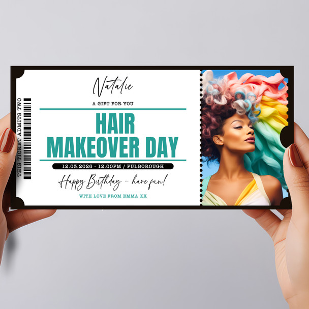 Hair Makeover Day Personalised Surprise Ticket Gift Voucher