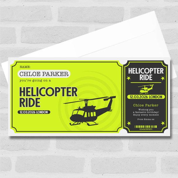Helicopter Ride Personalised Surprise Ticket Gift Voucher