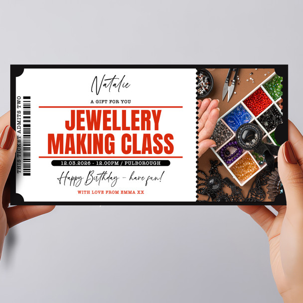 Jewellery Making Personalised Surprise Ticket Gift Voucher