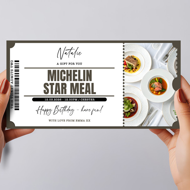 Michelin Star Meal Personalised Surprise Ticket Gift Voucher