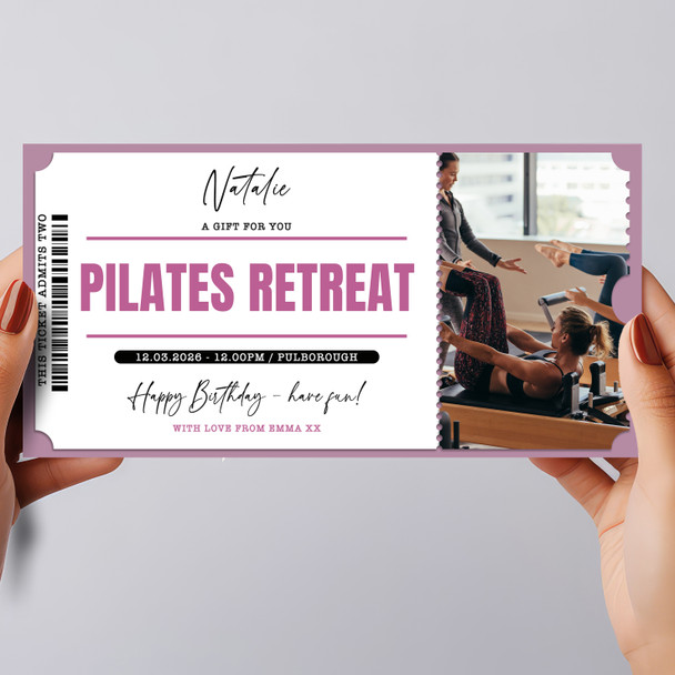 Pilates Retreat Personalised Surprise Ticket Gift Voucher
