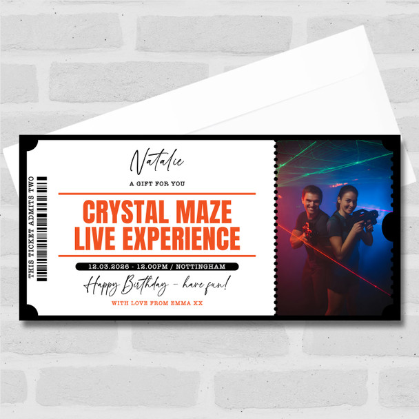Crystal Maze Live Experience Personalised Surprise Ticket Gift Voucher