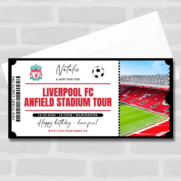 Football Stadium Tour Personalised Surprise Ticket Gift Voucher