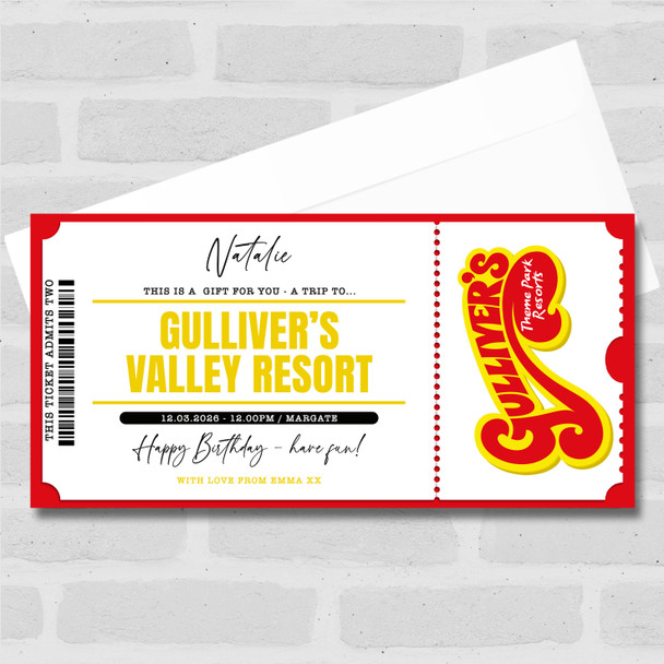 Gulliver's Valley Theme Park Resort Personalised Surprise Ticket Gift Voucher