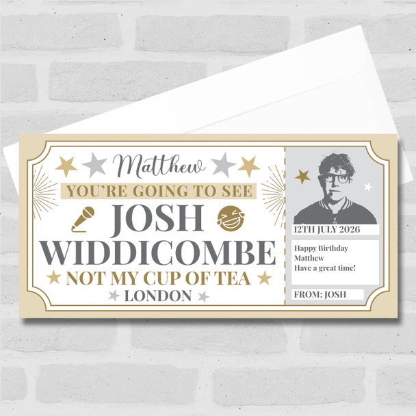 Josh Widdicombe Stars Gold Personalised Surprise Ticket Gift Voucher
