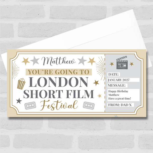London Short Film Festival Stars Gold Personalised Surprise Ticket Gift Voucher