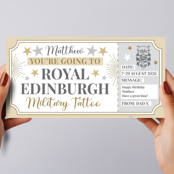 Royal Edinburgh Military Tattoo Personalised Surprise Ticket Gift Voucher