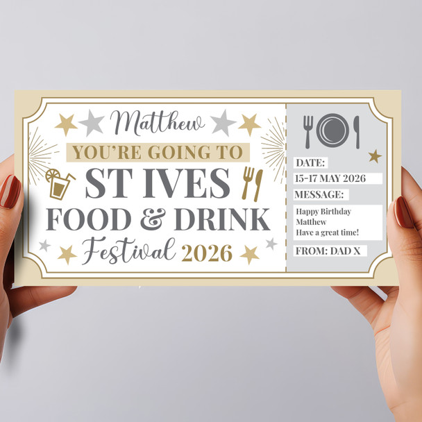 St Ives Food & Drink Festival Personalised Surprise Ticket Gift Voucher