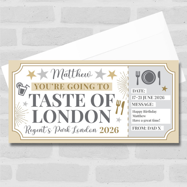 Taste Of London Food Festival Personalised Surprise Ticket Gift Voucher