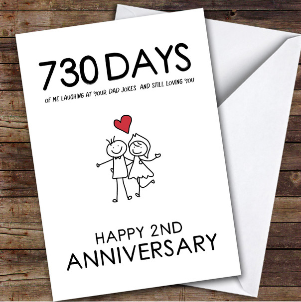 2nd Wedding Anniversary Card Personalised Husband Dad Jokes