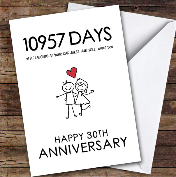 30th Wedding Anniversary Card Personalised Husband Dad Jokes
