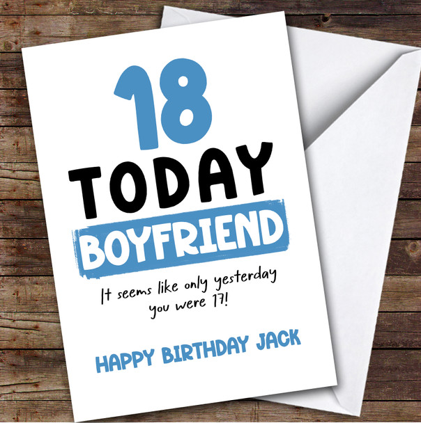 18th Birthday Card Personalised Boyfriend