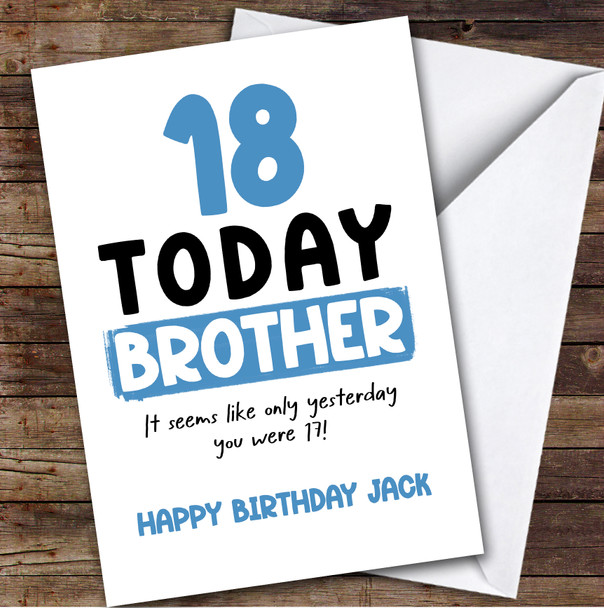 18th Birthday Card Personalised Brother