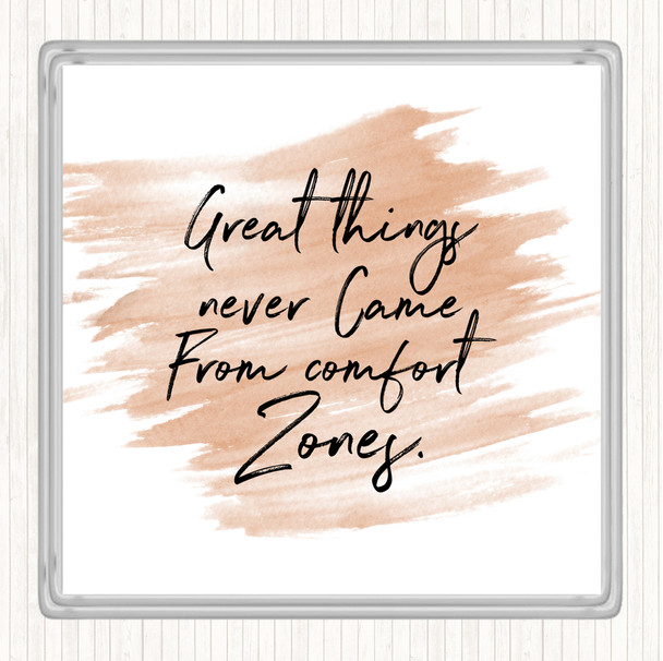 Watercolour Comfort Zones Quote Coaster