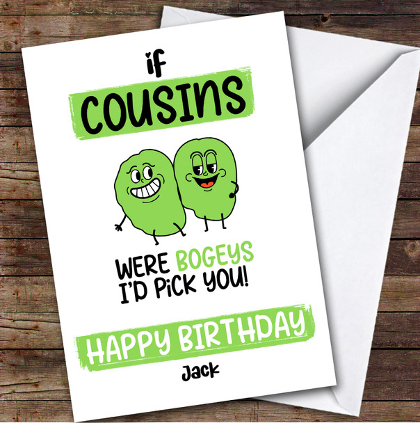 Funny Bogey Cousin Birthday Card Personalised