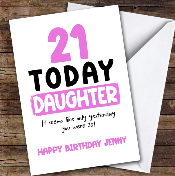 21st Birthday Card Personalised Daughter