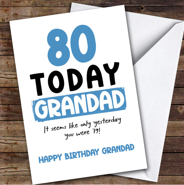 80th Birthday Card Personalised Grandad