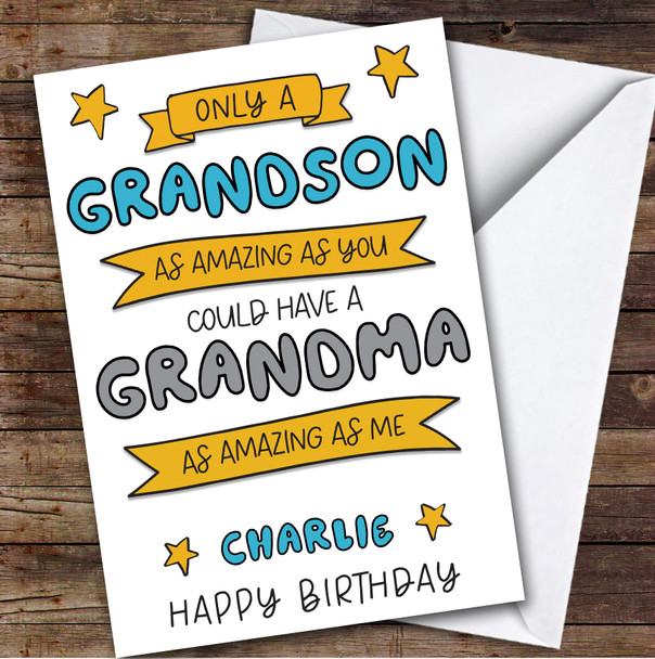 Birthday Card Personalised Grandson Amazing