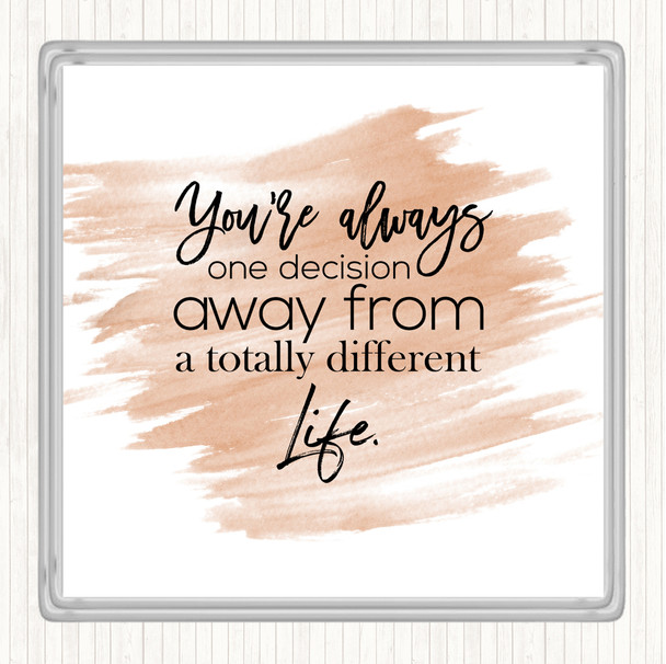 Watercolour Different Life Quote Coaster