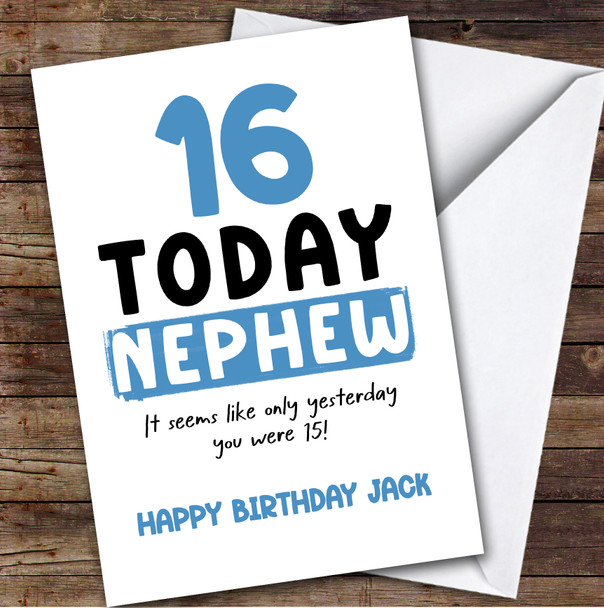 16th Birthday Card Personalised Nephew