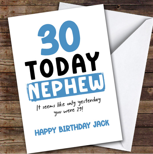 30th Birthday Card Personalised Nephew