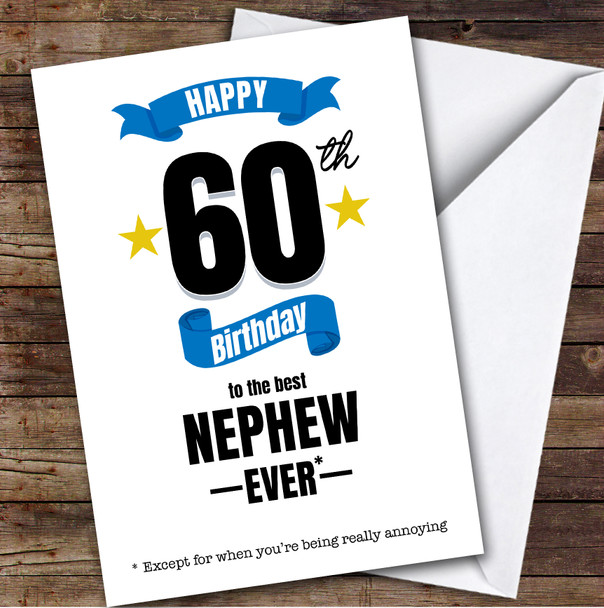 60th Birthday Card Personalised The Nephew Ever